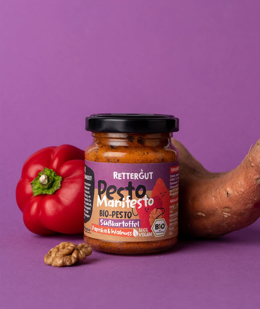 Lade das Bild in den Galerie-Viewer, Bio-Pesto Süßkartoffel Paprika & Walnuss