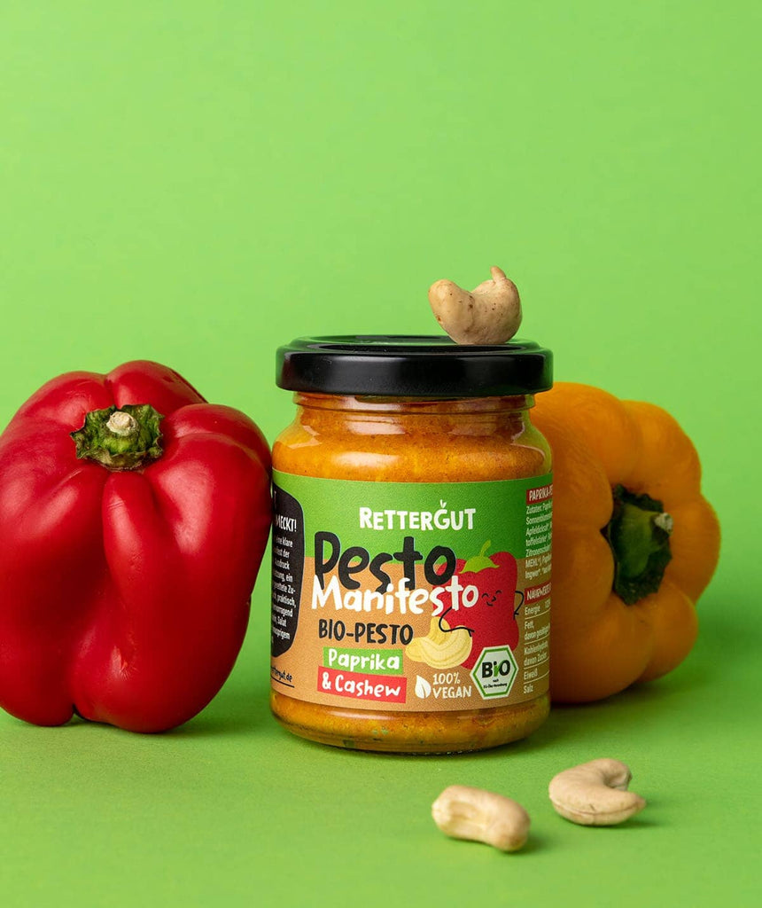 Lade das Bild in den Galerie-Viewer, Bio-Pesto Paprika & Cashew (3 Gläser) Bio-Pesto RETTERGUT