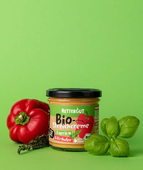 Lade das Bild in den Galerie-Viewer, Bio-Streichcreme Paprika & Kräuter (3 Stück) Bio-Aufstrich RETTERGUT