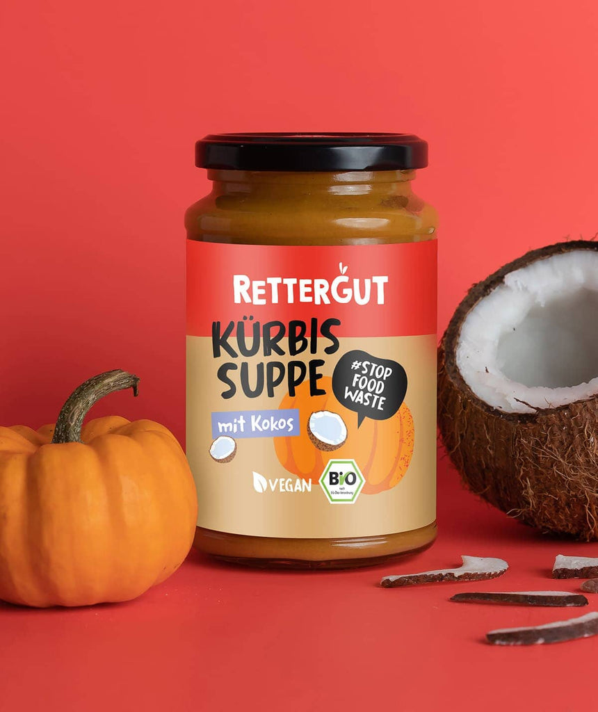 Lade das Bild in den Galerie-Viewer, Bio-Suppe Kürbis & Kokos (3 Gläser) Bio-Suppe RETTERGUT