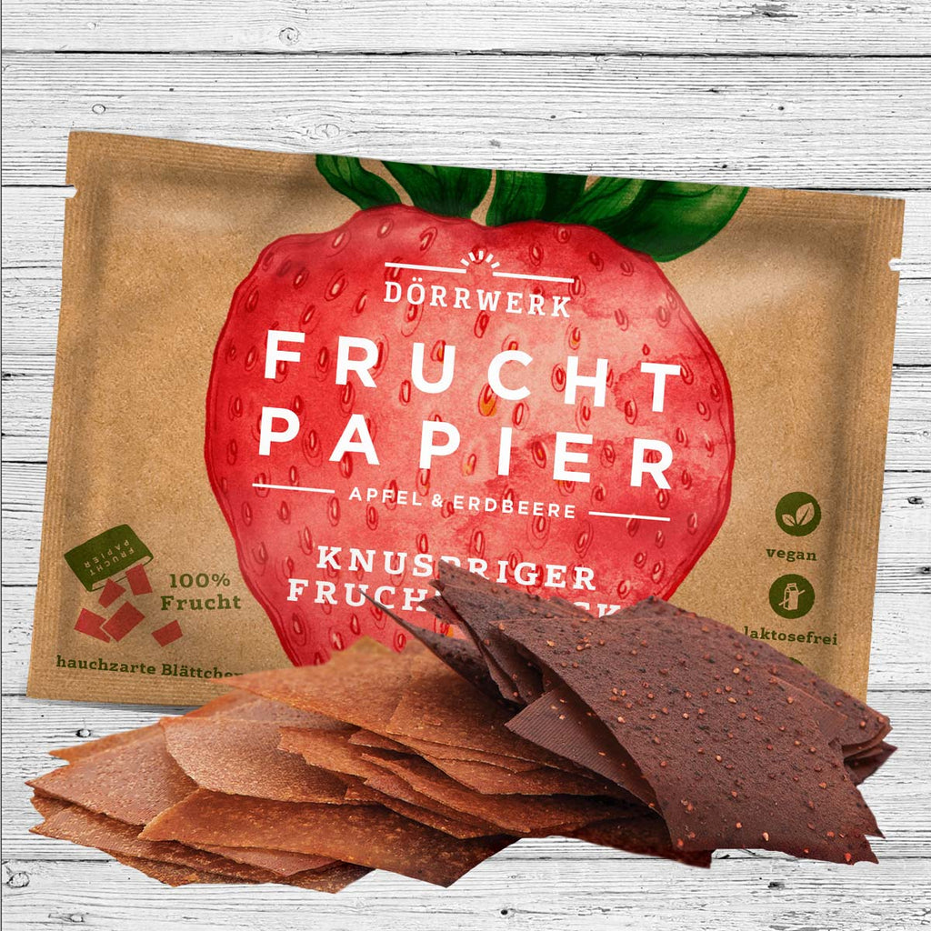 Lade das Bild in den Galerie-Viewer, Fruchtpapier mini Erdbeere (Dörrwerk, 21 Packungen) Getrocknete Früchte Dörrwerk