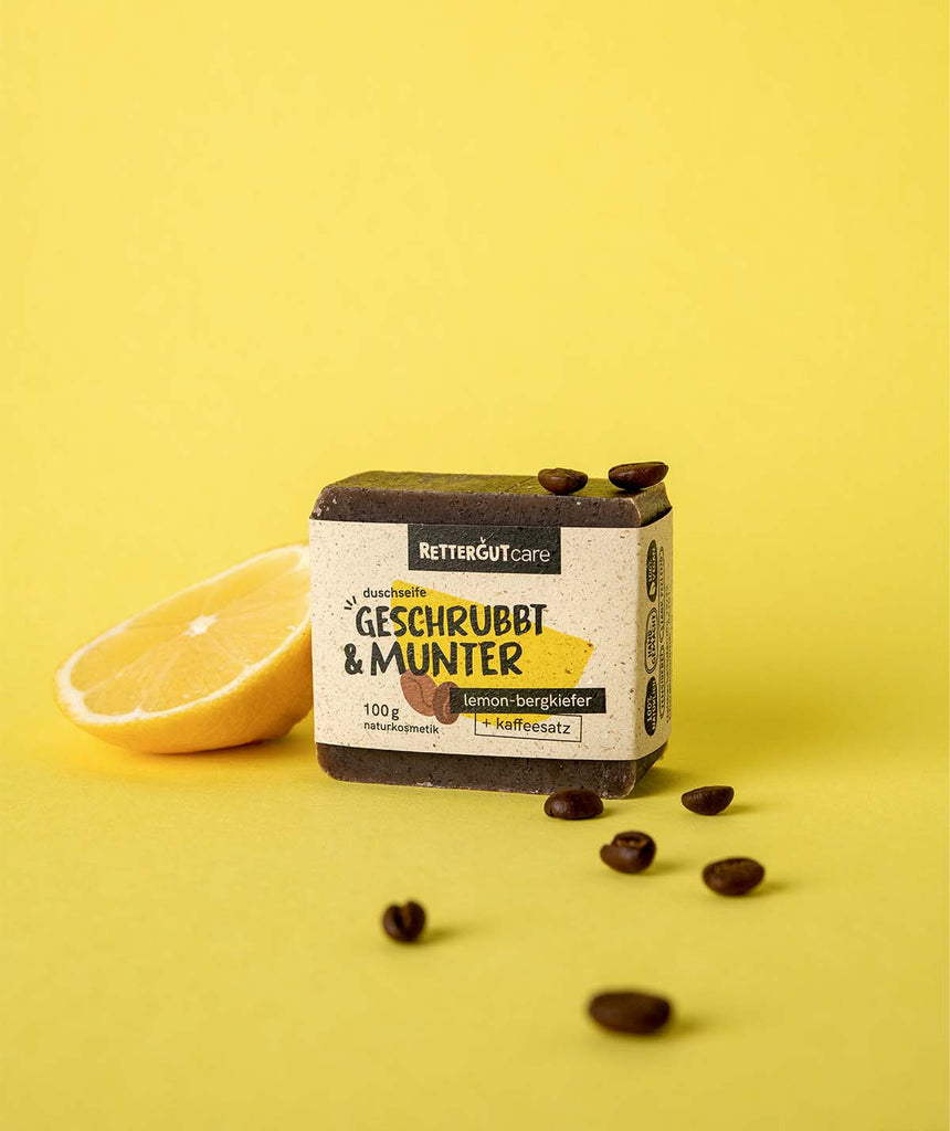 Lade das Bild in den Galerie-Viewer, RETTERGUTcare Lemon-Bergkiefer + Kaffee Seife RETTERGUT
