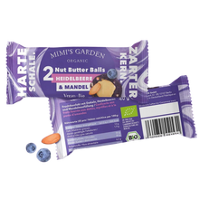 Lade das Bild in den Galerie-Viewer, Bio Nut Butter Balls Heidelbeere &amp; Mandel (12 Stück) Datteln Mimi&#39;s Garden 
