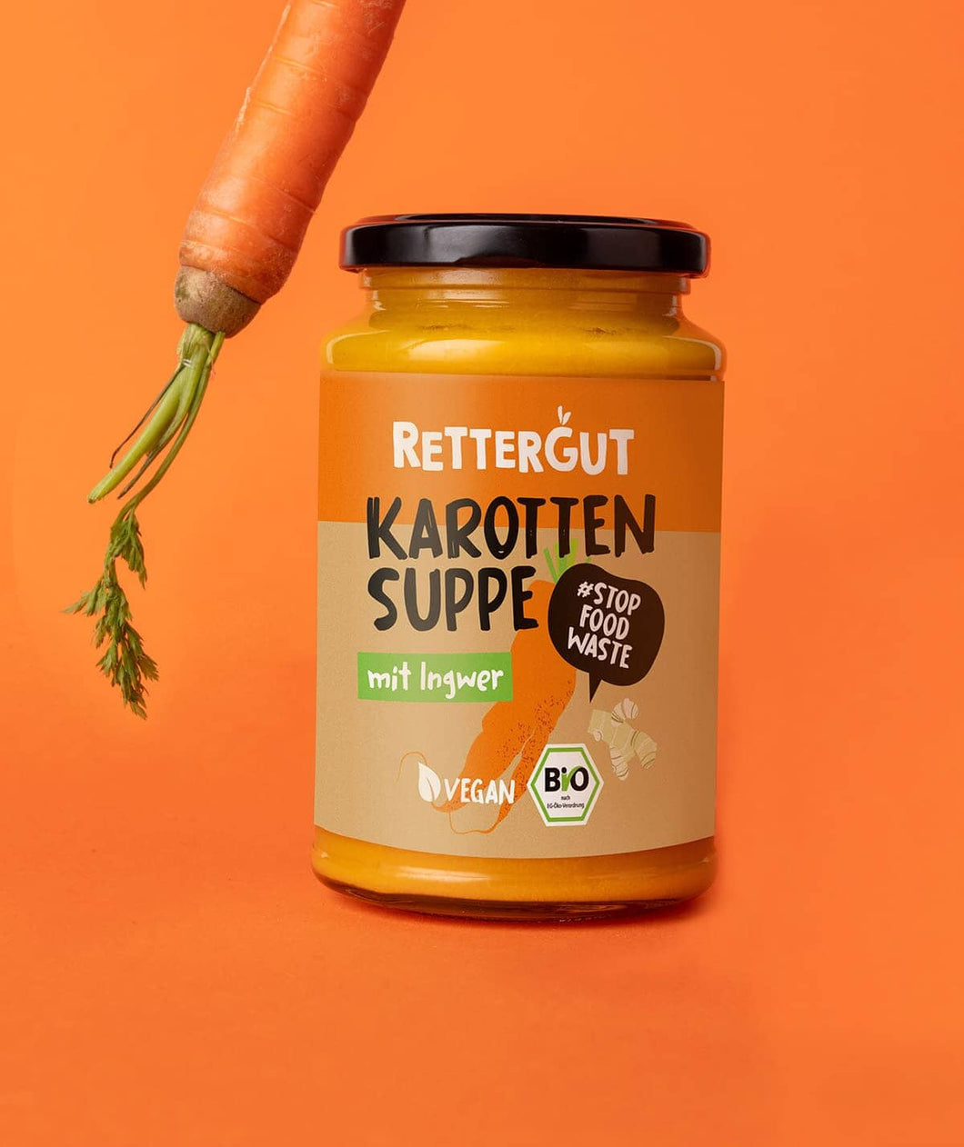 Bio-Suppe Karotte & Ingwer (3 Gläser) Bio-Suppe RETTERGUT 