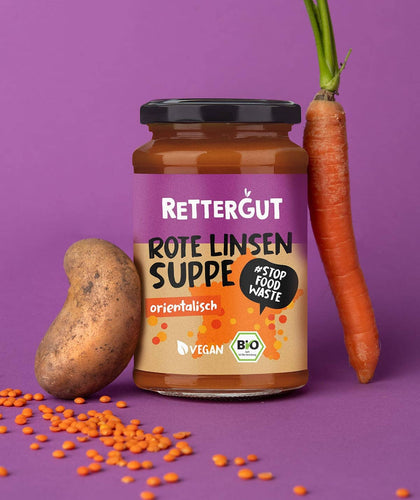 Bio-Suppe Rote Linsen Orientalisch (3 Gläser) Bio-Suppe RETTERGUT 
