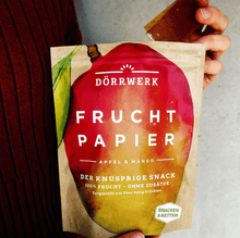 Lade das Bild in den Galerie-Viewer, Fruchtpapier Mango &amp; Apfel (DÖRRWERK, 6 Stück) Obstkonserven Dörrwerk 
